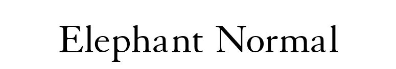 Elephant Normal font preview