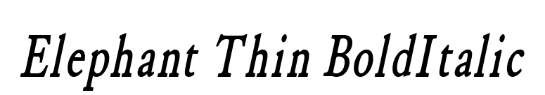 Elephant Thin BoldItalic font preview