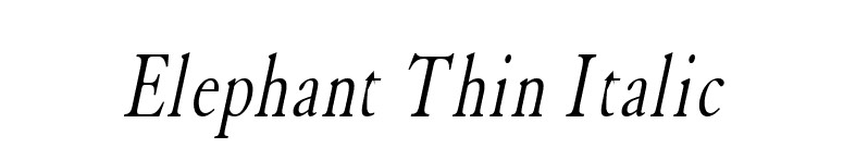Elephant Thin Italic font preview