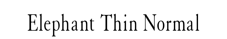 Elephant Thin Normal font preview