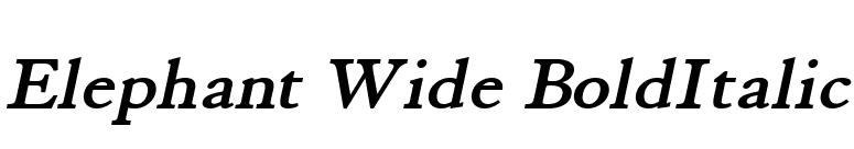 Elephant Wide BoldItalic font preview