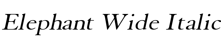 Elephant Wide Italic font preview