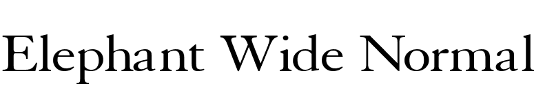Elephant Wide Normal font preview