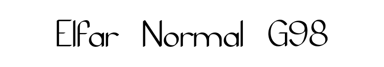 Elfar Normal G98 font preview