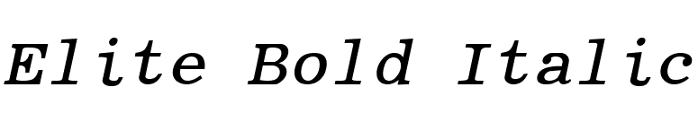 Elite Bold Italic font preview