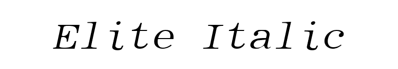 Elite Italic font preview