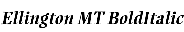 Ellington MT BoldItalic font preview