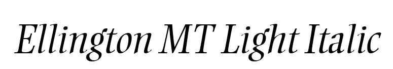 Ellington MT Light Italic font preview