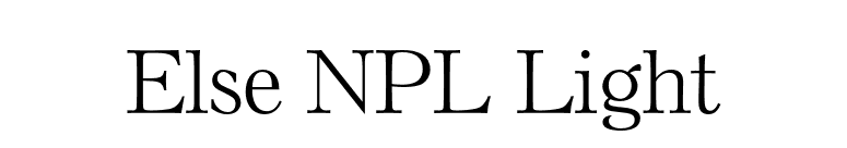 Else NPL Light font preview