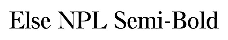 Else NPL Semi-Bold font preview