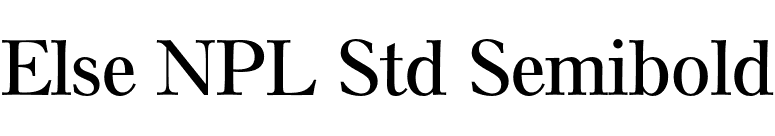 Else NPL Std Semibold font preview