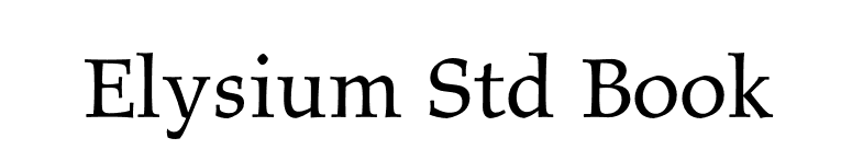 Elysium Std Book font preview