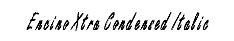 Encino Xtra Condensed Italic font preview