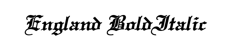 England BoldItalic font preview