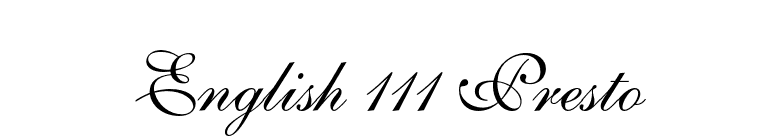 English 111 Presto font preview