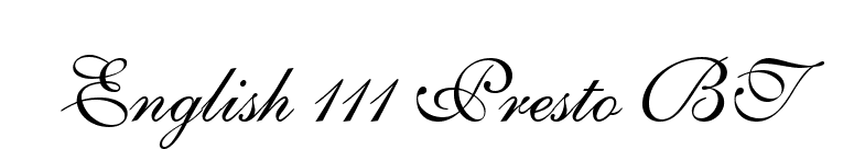 English 111 Presto BT font preview