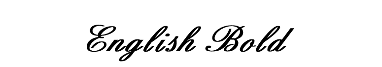 English Bold font preview