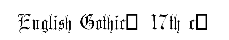 English Gothic, 17th c. font preview