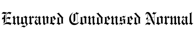 Engraved Condensed Normal font preview