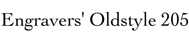 Engravers' Oldstyle 205 font preview