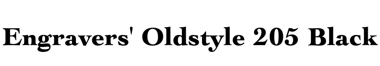 Engravers' Oldstyle 205 Black font preview