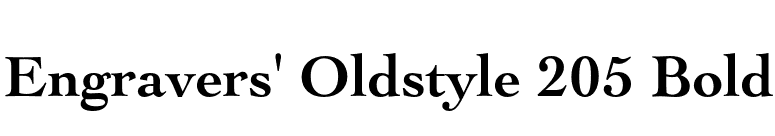 Engravers' Oldstyle 205 Bold font preview