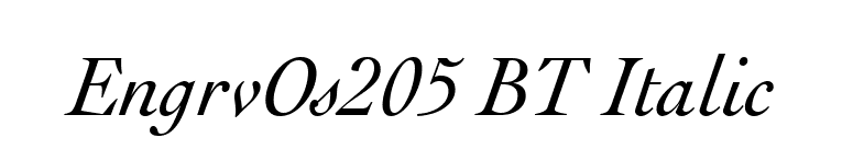 EngrvOs205 BT Italic font preview