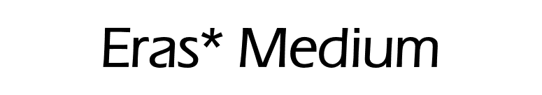 Eras* Medium font preview