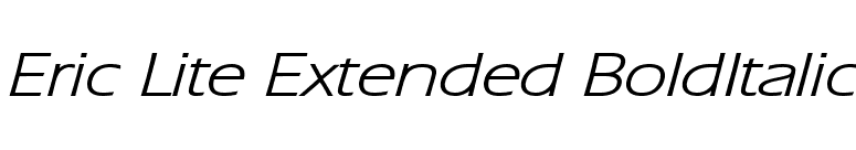 Eric Lite Extended BoldItalic font preview