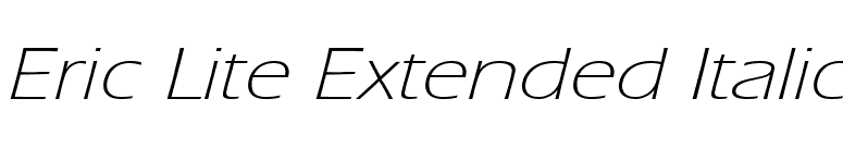 Eric Lite Extended Italic font preview