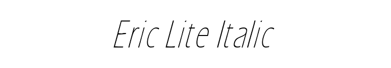 Eric Lite Italic font preview