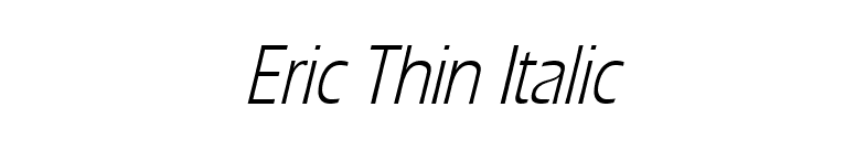 Eric Thin Italic font preview