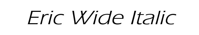 Eric Wide Italic font preview