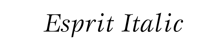 Esprit Italic font preview