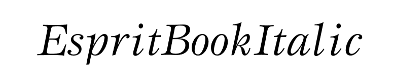 EspritBookItalic font preview