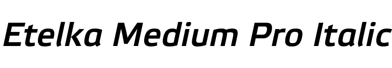 Etelka Medium Pro Italic font preview
