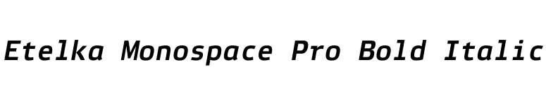 Etelka Monospace Pro Bold Italic font preview
