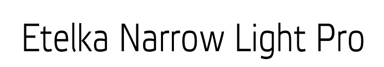 Etelka Narrow Light Pro font preview