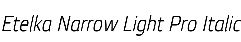 Etelka Narrow Light Pro Italic font preview