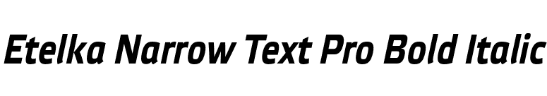 Etelka Narrow Text Pro Bold Italic font preview