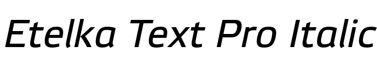 Etelka Text Pro Italic font preview
