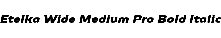 Etelka Wide Medium Pro Bold Italic font preview