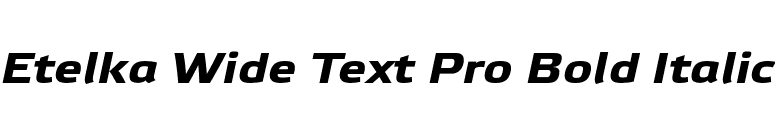 Etelka Wide Text Pro Bold Italic font preview