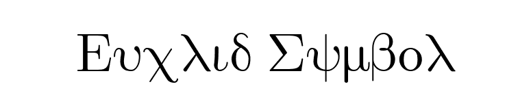 Euclid Symbol font preview