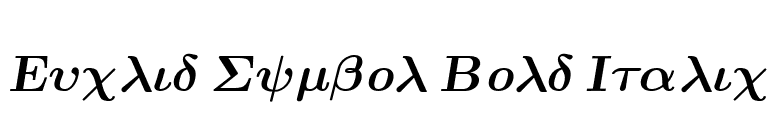 Euclid Symbol Bold Italic font preview