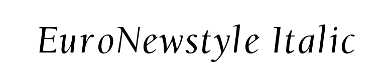 EuroNewstyle Italic font preview