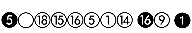 European Pi 1 font preview