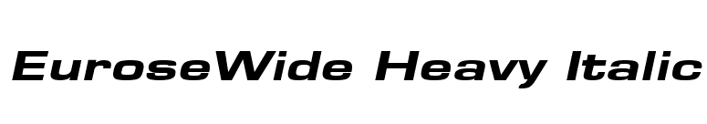 EuroseWide Heavy Italic font preview