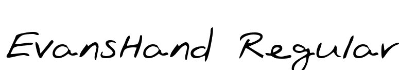 EvansHand Regular font preview