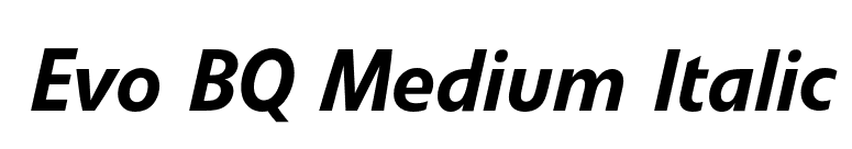 Evo BQ Medium Italic font preview